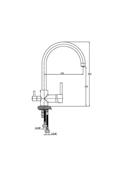 GPD Espina Sink Mixer with Purification Outlet