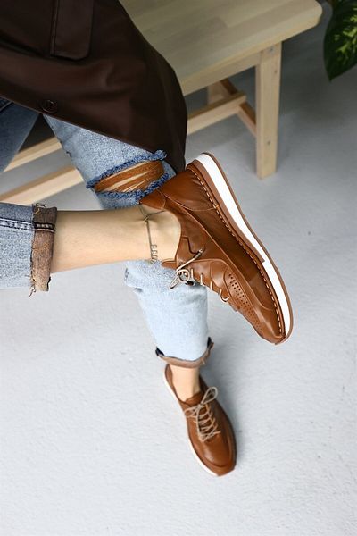NILUFARR Patrice Tan Genuine Leather Women's Sneakers
