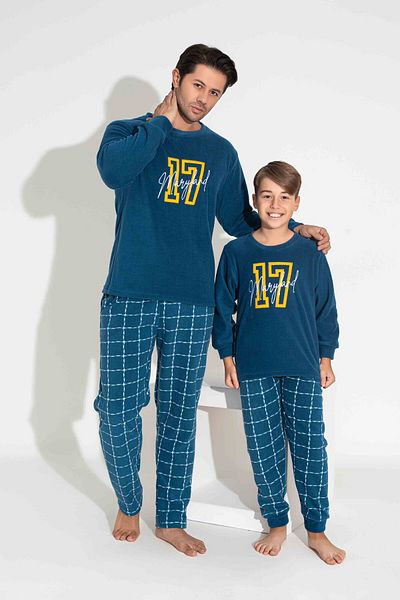 MEBA Σετ Πιτζάμες Ανδρικές και Παιδικές - Fleece Wellsoft Forward Value με δύο κουμπιά