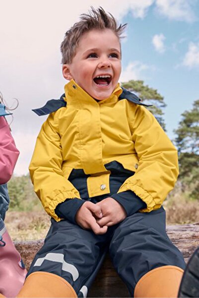 Tchibo Toddler Boys Thermal Rain Jacket, Navy and Yellow