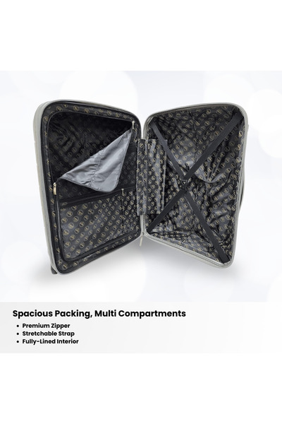 Rower Hardshell PP TSA Lock Suitcase, Unbreakable Expandable Bags, 4 Pcs Luggage Trolley Set Grey