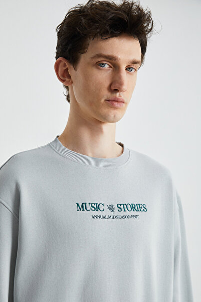 GRIMELANGE Ανδρικό φούτερ ERWAN με στάμπα με 3 κλωστές