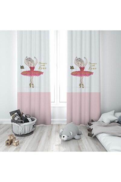 MEKTA HOME Modern Balerina Princess Girl Model (2) Cortina de fundal cu două ...