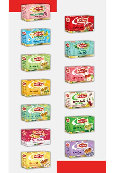 GÜNVİT DAĞDAN Karışık Kokteyl Natürel Çay Seti 13 Çeşit