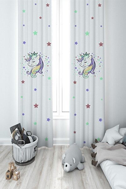 MEKTA HOME Cortina de fundal cu unicorn alb 2 aripi Mkt-084