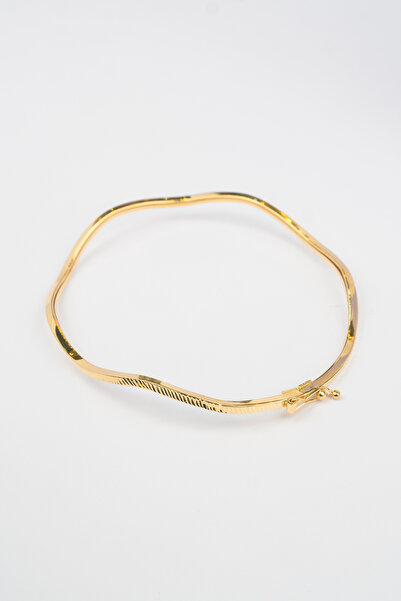 Zeynepli gold & jewelry 14 Ayar Altın Elastik Sarmal Kelepçe Bilezik