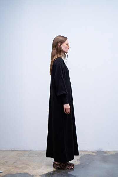 QANU Μαύρο πλεκτό φόρεμα Lamia