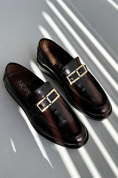 nope21shoess Мокасини от естествена кожа Monaco в тъмнокафяво