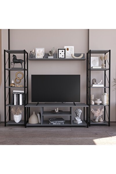 Remaks Onebo 200 Cm Tv Ünitesi Seti Yaşam Ünitesi Seti  Metal  Antrasit