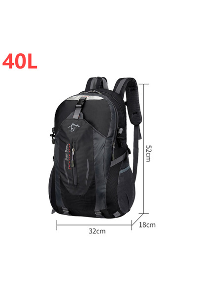 APWIKOGER حقيبة ظهر سوداء 40 لتر 840D محمولة مقاومة للماء، حقيبة تسلق جبال قا...