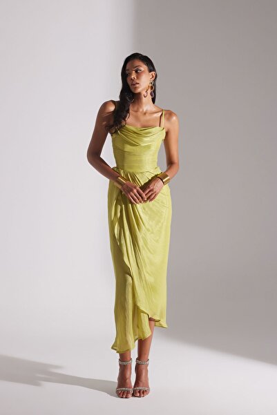 BETTY & SAM EVA DRAPELİ ASKILI GECE ELBİSESİ