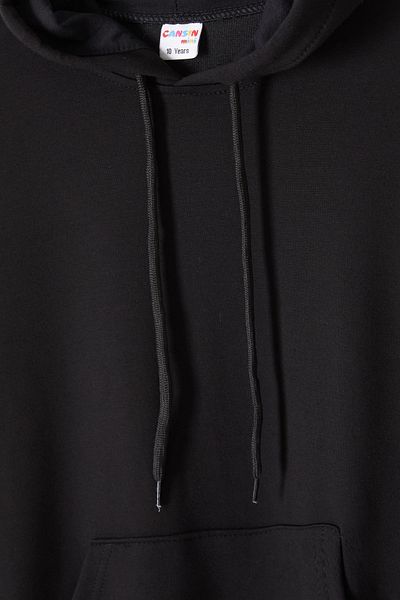 Cansın Mini Hanorac pentru copii unisex cu glugă cu buzunar cangur negru 16780