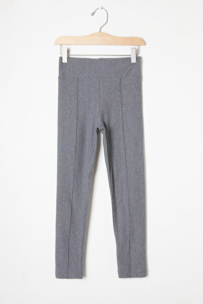 Cansın Mini Kız Çocuk Gri Basic Düz Tayt 16389