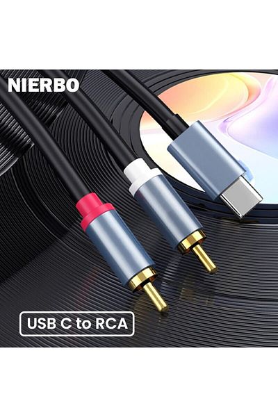 Choice 3m(10ft) NIERBO USB C to 2RCA Male Jack Plug Adapter Type-C to RCA Male to Male Y RCA Splitter for C