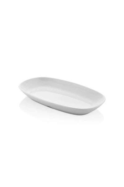 FAYA HOME Tria 6 Pieces White Melamine Kayık Plate Ent.Seri 29 cm X 17 cm