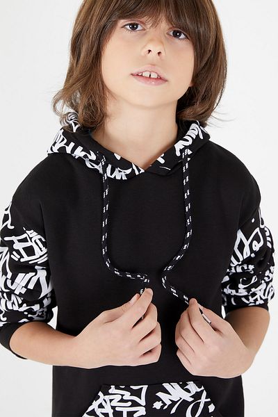 Cansın Mini Hanorac cu glugă din lână cu mâneci pentru băiat 14617