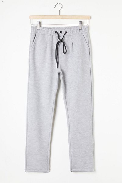 Cansın Mini Gray Elastic Waist Double Leg Boy's Sweatpants 16531