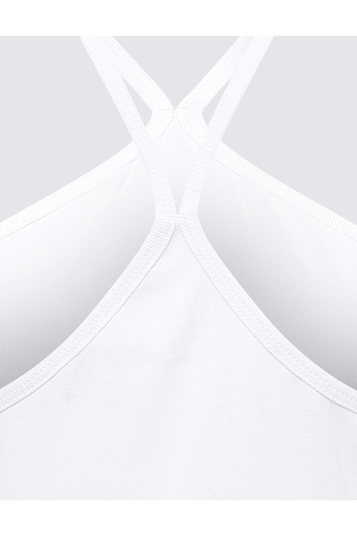 Marks & Spencer Saf Pamuklu Halter Yaka T-Shirt