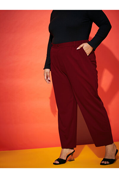 Sassafras By Styli Plus Ankle Length Comfort Fit Pants