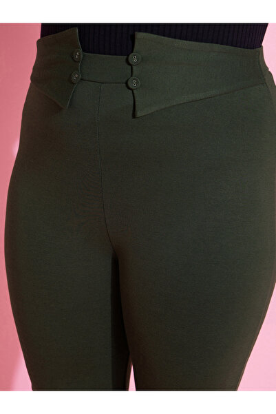 Sassafras By Styli Plus Front Button Detail Bell Bottom Trousers