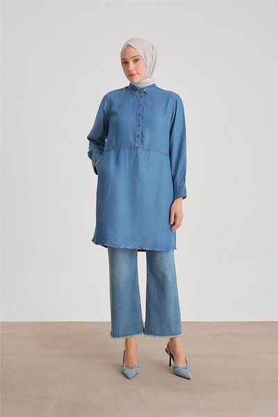 Armine Navy Blue Tunic - 24Yd3410 Model