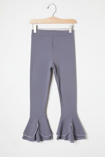 Cansın Mini Girl's Flounced Gray Ankle Tights 16382