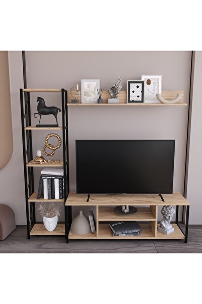 Remaks Jattebo 160 Cm Tv Ünitesi Seti Yaşam Ünitesi Seti  Metal  Meşe