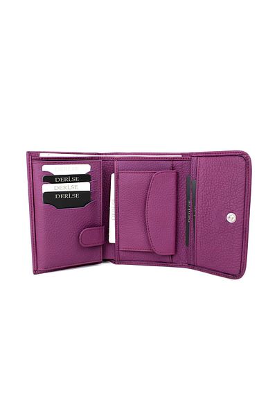 deri,se club Women's Purple Genuine Leather Card Holder Wallet