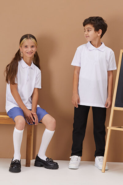 Cansın Mini Unisex κοντομάνικο μπλουζάκι πόλο με λαιμόκοψη Lakos 6-13 ετών 14576