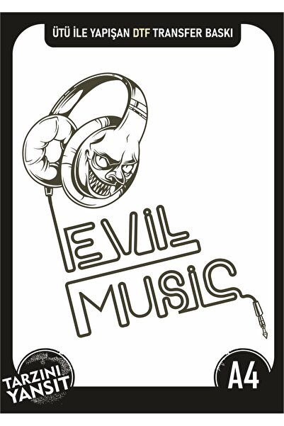 Levil_music / Dtf Ütü Ile Yapışabilen Transfer Baskı Kağıdı / Sticer