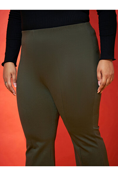 Sassafras By Styli Plus Front Slit Hem Fit & Flare Trouser