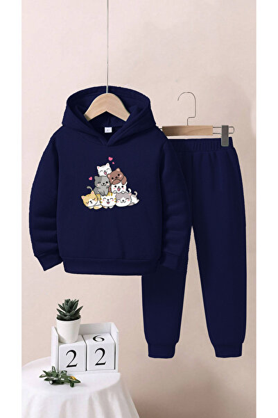 ALİKA Set de trening cu imprimeu pentru pisici pentru copii