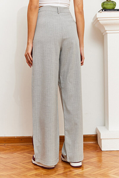 Bianco Lucci Women's Stripe Detailed Palazzo Fabric Trousers 60251894