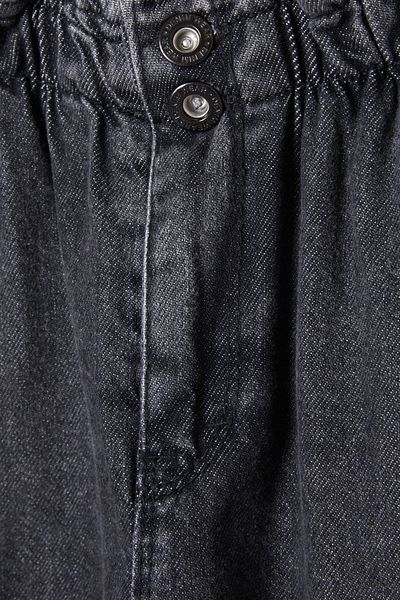 Cansın Mini Pantaloni de jeans pentru fetiță, cu talie elastică afumată, cu talie înaltă 16394