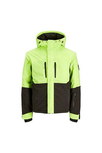 Jack & Jones معطف Jcoalpine الرجالي ذو القلنسوة المقاوم للماء 12241637 أخضر نيون