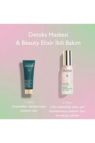 Caudalie Beauty Elixir & Detoks Maske İkilisi ( Beauty Elixir 30 ml + Detoks Maskesi 15 ml)