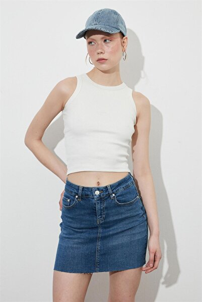 YOUR NAME Bluză Ecru Zero Sleeve material reiat