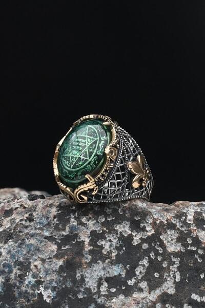 Prestige Hz. Süleyman Mührü 925 Ayar Gümüş Erkek Yüzüğü Özel Tasarım