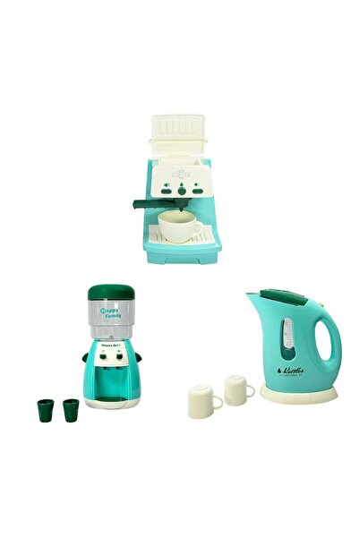 scntoys Pilli 3 Parça Küçük Ev Aletleri Mikser Kahve Makinası