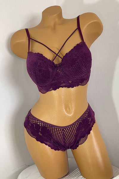 H&S MODA Suede and Velvet Padded Underwear Set - Elegance, Support and Comfort with a Luxury Touch