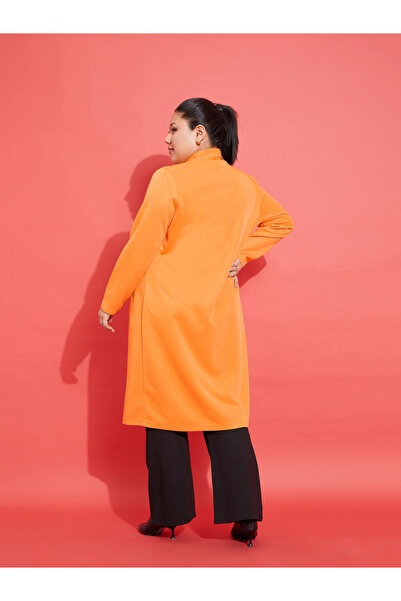 Sassafras By Styli Plus Solid Pocket Detail Midi Shrug