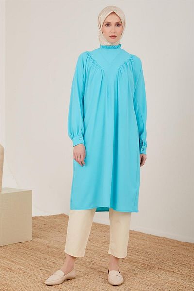 Armine Aqua Tunic 23Y4451 - Gathered Front and Robe