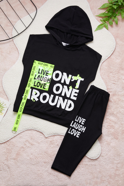 Cansın Mini نص مطبوع صفر كم مقنع شورت بدلة بنات 15353