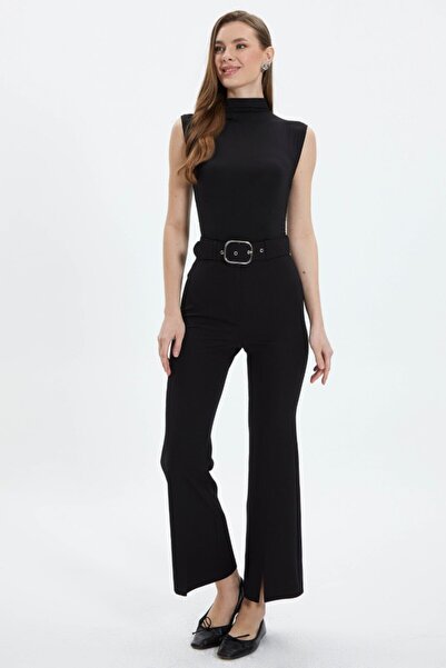 Selen Giyim Paçası Yırtmaçlı İspanyol Paça Pantolon