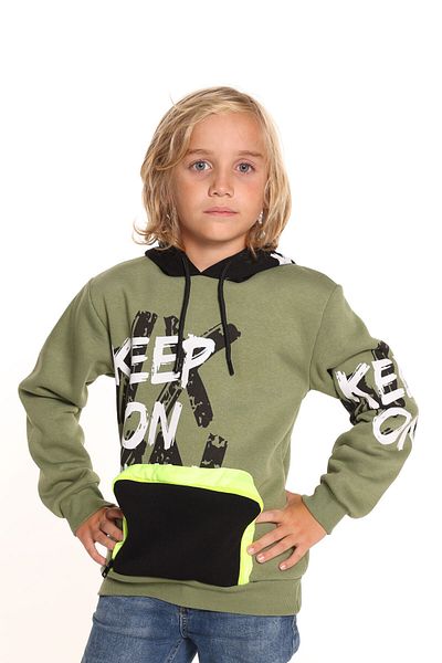 Cansın Mini Φούτερ Boy Keep On Text με στάμπα με κουκούλα 14137