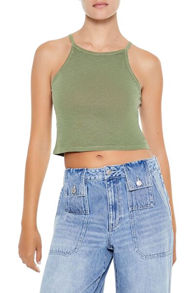 Forever 21 Jarse Crop Askılı Atlet