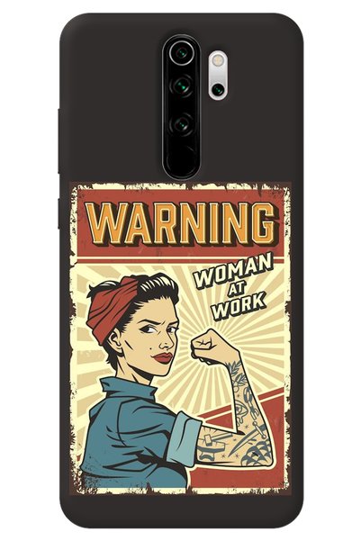 WANNA PROTECT Xiaomi Redmi Note 8 Pro Black Inside Velvet Warnıng Girl Power ...
