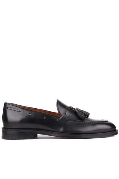 Shoetyle - Siyah Deri Püsküllü Erkek Klasik Ayakkabı 250-7951