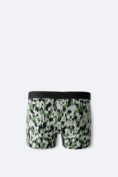 Avva Men's Khaki Patterned Cotton Single Regular Fit Boxer A42Y9530