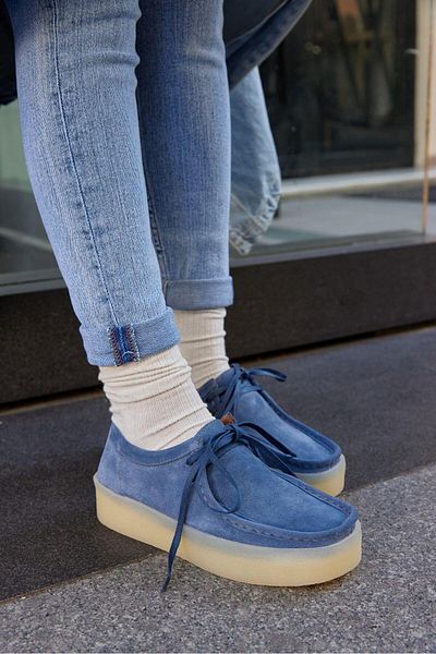 NILUFARR Pantofi de damă James Denim Blue din piele naturală cu șireturi